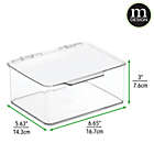 Alternate image 3 for mDesign Plastic Kitchen Pantry Food Storage Bin Box, Lid - 4 Pack - Clear