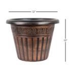 Alternate image 2 for Garden Elements Outdoor Dragon Banded Plastic Planter, Bronze, 13"