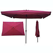 Yeah Depot 10 x 6.5ft Rectangular Patio Umbrella Outdoor Market Umbrellas with Crank