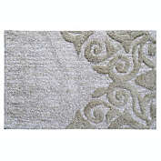 Vibhsa Bathroom Rug Damask Pattern Beige & Ivory 20"x32"
