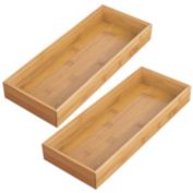 mDesign Bamboo Office Drawer Organizer Tray