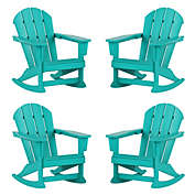WestinTrends Outdoor Adirondack Rocking Chair (Set Of 4), Turquoise