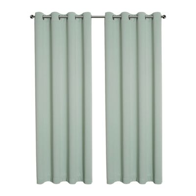 Kate Aurora Hotel Living 2 Pack 100% Blackout Grommet Top Sage Green Curtain Panels - 50 in. W x 95 in. L, Sage Green