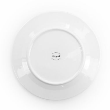 Elama Cara 16 Piece Round Porcelain Dinnerware Set in White. View a larger version of this product image.