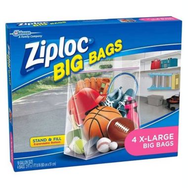 Ziploc Big Bags, XL Double Zipper, 4 CT. View a larger version of this product image.