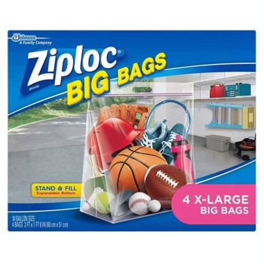 Ziploc Big Bags, XL Double Zipper, 4 CT. View a larger version of this product image.