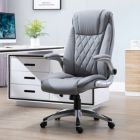 Alternate image 2 for Vinsetto High Back 360° Swivel Ergonomic Home Office Chair with Flip Up Arms, Faux Leather Computer Desk Rocking Chair, Grey