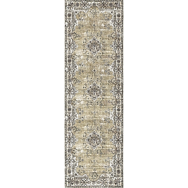 nuLOOM Paisley Machine Washable Faded Floral Border Medallion Area Rug. View a larger version of this product image.