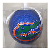 CC Christmas Decor 3" Blue, Green and Orange Round Synthetic Glitter Ball with Florida Logo Design