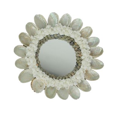 Contrast 10 Inch Abalone Shell Wall Mirror Beach House Bedroom Bathroom Coastal Decor. View a larger version of this product image.