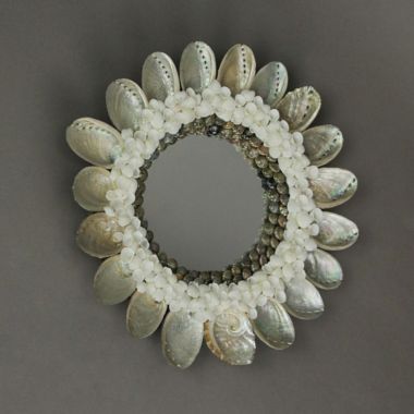 Contrast 10 Inch Abalone Shell Wall Mirror Beach House Bedroom Bathroom Coastal Decor. View a larger version of this product image.