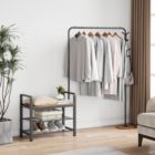 Alternate image 3 for Idealhouse Grey Metal Hall Tree with Coat Rack and Shoe Storage