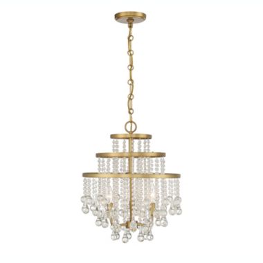 Savoy House 1-1865-3-322 Luna 3-Light Mini Chandelier in Warm Brass (16" W x 19"H). View a larger version of this product image.