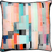 Signature Home Collection 22" Pink and Blue Striped Square Outdoor Patio Throw Pillow