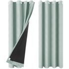 Alternate image 0 for PiccoCasa 100% Blackout Curtains 2 Panels for Bedroom with Black Liner, Double Layer Full Room Darkening and Waterproof Grommet Thermal Insulated Living Room Curtains 52"Wx63"L Light Sage