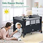 Alternate image 2 for Costway 5 in 1 Baby Nursery Center Foldable Toddler Bedside Crib with Music Box-Black