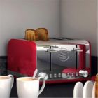 Alternate image 3 for Swan 4 Slice Retro Toaster Red
