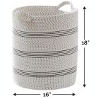 Alternate image 3 for Large Cotton Rope Laundry Hamper Woven Basket with Handles