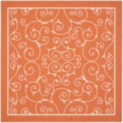 Nourison Home & Garden RS019 Indoor-outdoor Area Rug - Orange 5'3" x 5'3"square