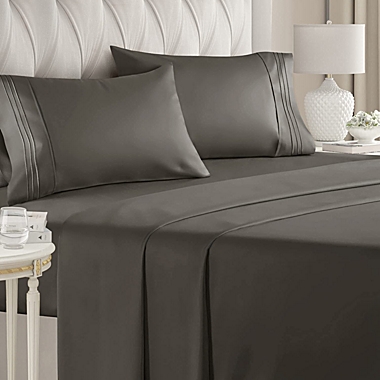CGK Unlimited 4 Piece Microfiber Sheet Set - Queen - Dark Grey. View a larger version of this product image.