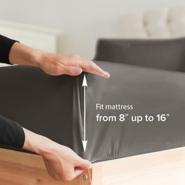 CGK Unlimited 4 Piece Microfiber Sheet Set - Queen - Dark Grey. View a larger version of this product image.