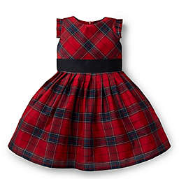 Hope & Henry Girls' Taffeta Party Dress (Red Plaid, 6-12 Months)