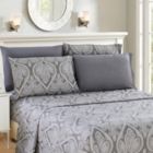 Alternate image 0 for Lux Decor Collection 6-Pieces Deep Pocket Microfiber Printed Bed Sheet Set in King Size Gray