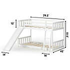 Alternate image 2 for Slickblue Twin over Twin Bunk Wooden Low Bed with Slide Ladder for Kids