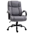 Alternate image 0 for Vinsetto High Back Big and Tall Executive Office Chair 484lbs with Wide Seat, Computer Desk Chair with Linen Fabric, Adjustable Height, Swivel Wheels, Light Grey