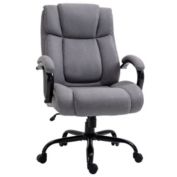 Vinsetto High Back Big and Tall Executive Office Chair 484lbs with Wide Seat, Computer Desk Chair with Linen Fabric, Adjustable Height, Swivel Wheels, Light Grey