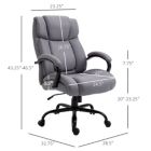 Alternate image 3 for Vinsetto High Back Big and Tall Executive Office Chair 484lbs with Wide Seat, Computer Desk Chair with Linen Fabric, Adjustable Height, Swivel Wheels, Light Grey