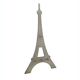 Zeckos Eiffel Tower Shaped Decorative Wooden Wall Hook Hanging