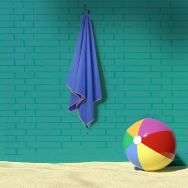 PiccoCasa Quick Dry Microfiber Solid Beach Towel XL Sand-free Lightweight Absorbent Travel Towels 30 x 60 Inch with Clip- for Beach Swim Camping Yoga Sports Dark Blue. View a larger version of this product image.