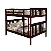 Slickblue Solid Wood Full Over Full Bunk Bed in Cappuccino Finish