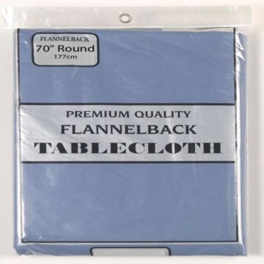 Carnation Home Fashions 70 Round, Vinyl Tablecloth with Polyester Flannel Backing - Slate 70x70". View a larger version of this product image.