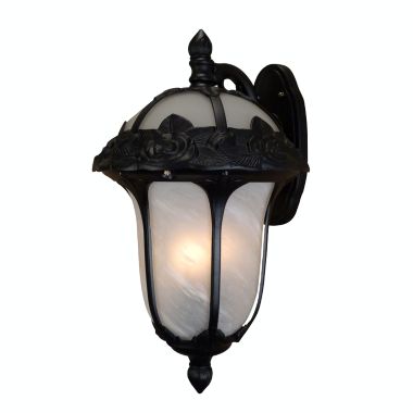 Special Lite Products Rose Garden F-3711-BLK-AB Large Top Mount Light with Alabaster Glass. View a larger version of this product image.