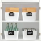 Alternate image 2 for Talented Kitchen Set of 8 Black Clip On Metal Label Holders for Storage Bins, 40 Preprinted White on Clear Pantry Labels for Baskets, Home Organization