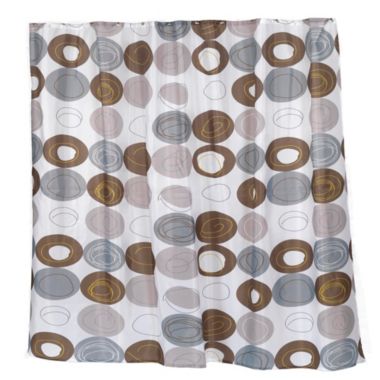 Carnation Home Fashions "Madison" Stall Size Fabric Shower Curtain - Multi 54" x 78". View a larger version of this product image.
