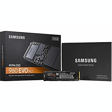Samsung 960 EVO 250GB SSD M.2 NVMe PCIe Internal Solid State Drive MZ-V6E250BW. View a larger version of this product image.