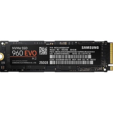 Samsung 960 EVO 250GB SSD M.2 NVMe PCIe Internal Solid State Drive MZ-V6E250BW. View a larger version of this product image.