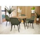 Alternate image 1 for LeisureMod Markley Modern Leather Dining Arm Chair With Metal Legs Set of 4 - Olive Green