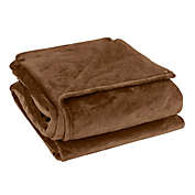PiccoCasa Flannel Fleece Blanket for Couch and Bed, Soft Lightweight Plush Microfiber Bed or Couch Blanket Throws for Sofa, Chocolate Color Full