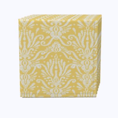 12 Creamy Yellow Dinner Napkins 17" x 17" cloth fabric F6 