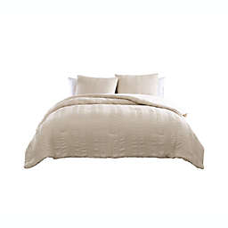 The Nesting Company Elm 3 Piece Comforter Set - Queen - Taupe