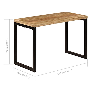 vidaXL Dining Table 45.3"x21.7"x29.9" Solid Mango Wood and Steel. View a larger version of this product image.