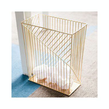 U Brands 6 Gallon Metal Trash Can in Gold. View a larger version of this product image.