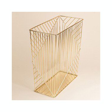 U Brands 6 Gallon Metal Trash Can in Gold. View a larger version of this product image.