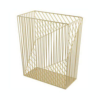 U Brands 6 Gallon Metal Trash Can in Gold. View a larger version of this product image.