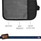Alternate image 3 for Baker's Secret Pot Holder Oven Mitt, Silicone Heat Resistant, Kitchen Essentials, Black