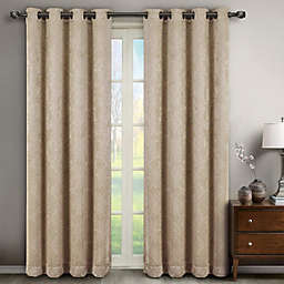 Egyptian Linens - Bella Blackout Weave Paisley Grommet Curtain Panels (Set of 2)
